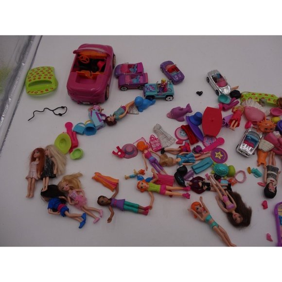 Polly Pocket Dolls Clothing and Accessories 15 plus Dolls and‎ 4 Mini Dolls Cars